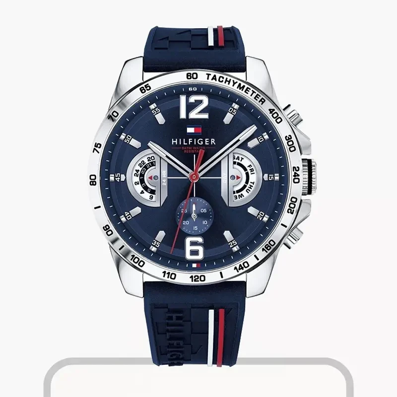 Tommy Hilfiger Decker Blue Dial Silicone Men's Watch Watch- 1791476